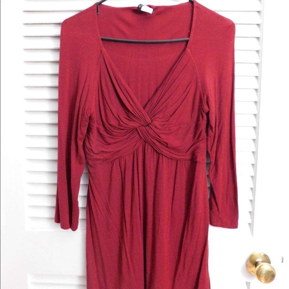 Red ruched shirt